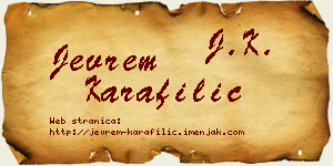 Jevrem Karafilić vizit kartica